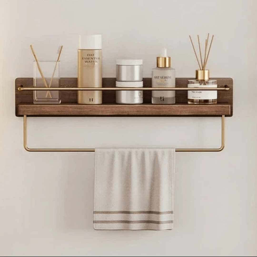 BowLift | Bamboo Wall Coat Rack with Shelf & Sturdy Hooks
