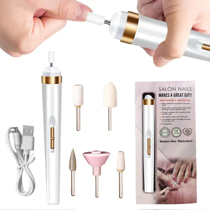 BowLift | Electric Nail Drill & Manicure Kit | Rechargeable with LED Light | Nail Art Tools Set