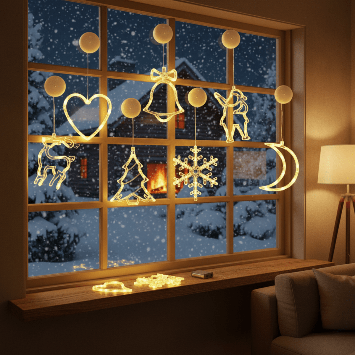 BowLift | LED Christmas lights with suction cups for glass and mirrors