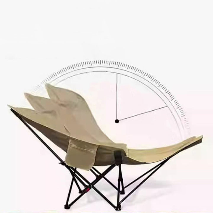 Contemporary Industrial Oxford Fabric Carbon Steel Foldable Camping Chair Backrest Footrest For Outdoor Patio | Bowlift