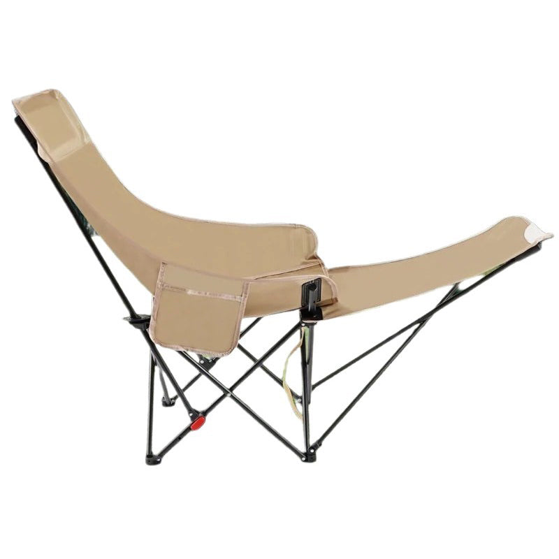 Contemporary Industrial Oxford Fabric Carbon Steel Foldable Camping Chair Backrest Footrest For Outdoor Patio | Bowlift
