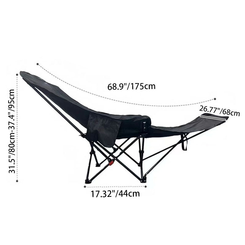 Contemporary Industrial Oxford Fabric Carbon Steel Foldable Camping Chair Backrest Footrest For Outdoor Patio | Bowlift