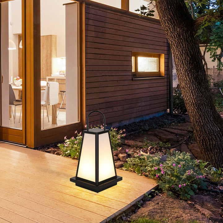 Contemporary Industrial Solar Iron Acrylic 1-Light Outdoor Post Light For Garden | Bowlift