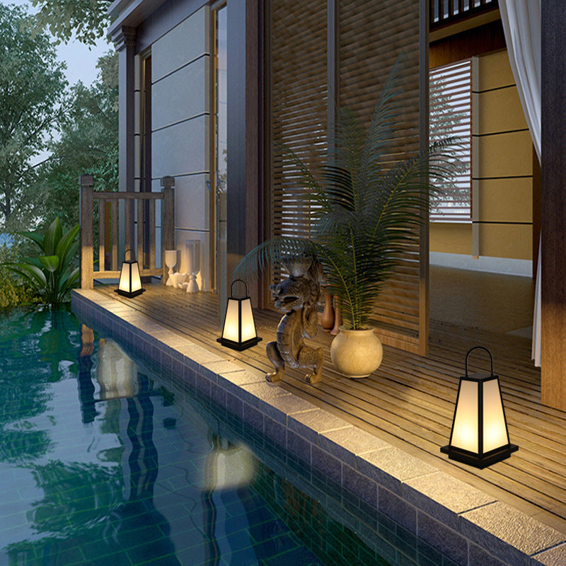 Contemporary Industrial Solar Iron Acrylic 1-Light Outdoor Post Light For Garden | Bowlift