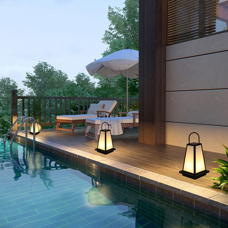 Contemporary Industrial Solar Iron Acrylic 1-Light Outdoor Post Light For Garden | Bowlift