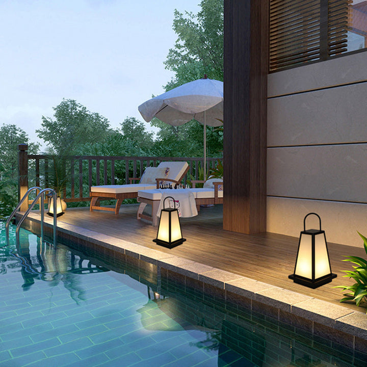 Contemporary Industrial Solar Iron Acrylic 1-Light Outdoor Post Light For Garden | Bowlift