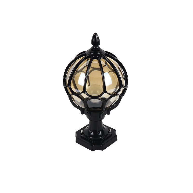 Contemporary Simplicity Round Waterproof Aluminum Glass 1 - Light Outdoor Post Light For Garden | Bowlift