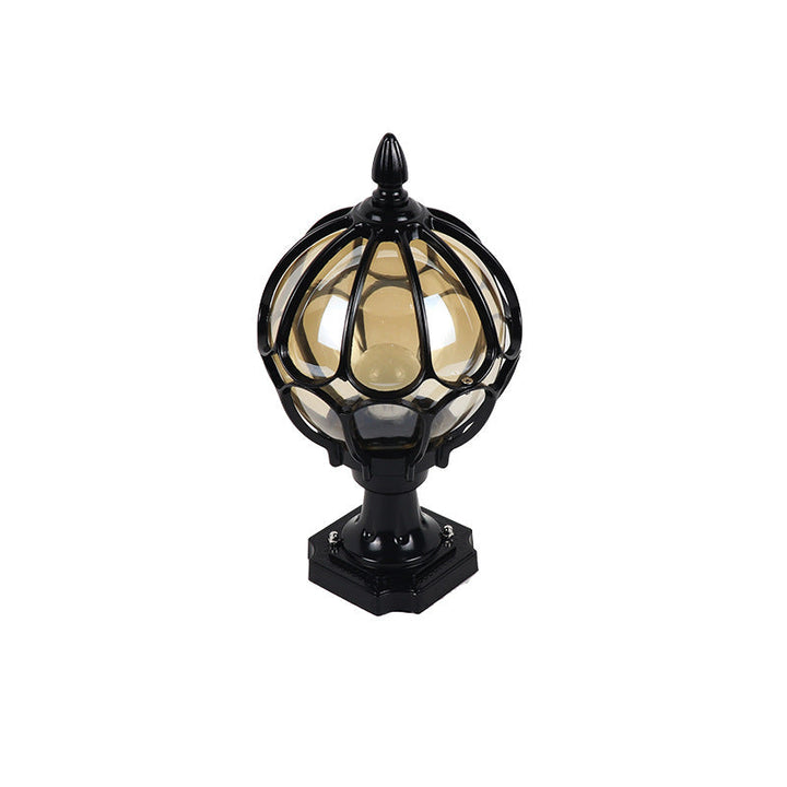 Contemporary Simplicity Round Waterproof Aluminum Glass 1 - Light Outdoor Post Light For Garden | Bowlift