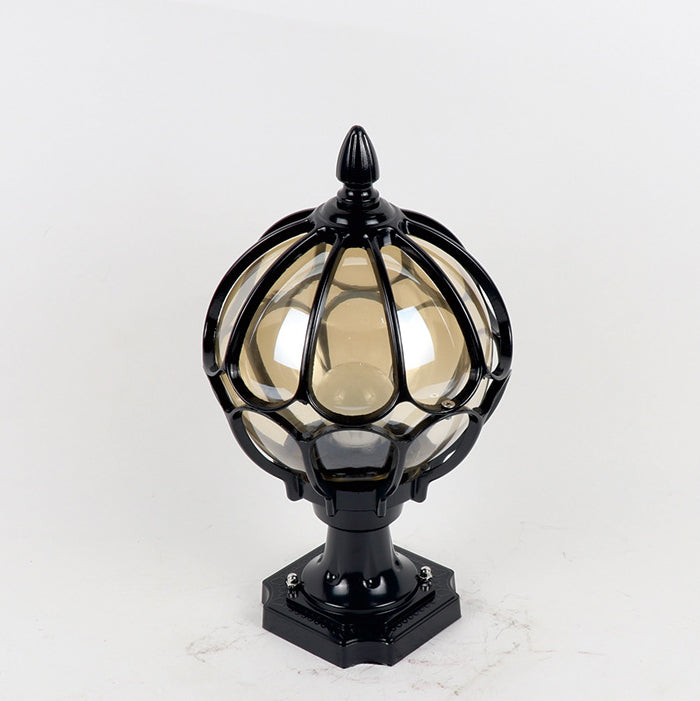 Contemporary Simplicity Round Waterproof Aluminum Glass 1 - Light Outdoor Post Light For Garden | Bowlift