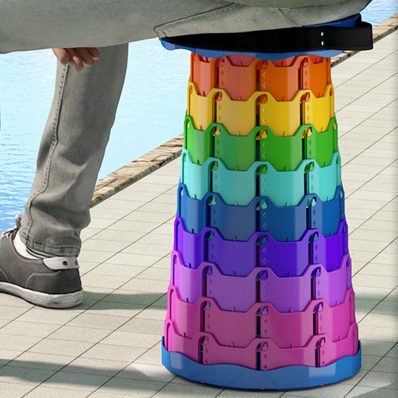 Modern Minimalist Cylindrical PP Extendable Folding Stool For Outdoor | Bowlift
