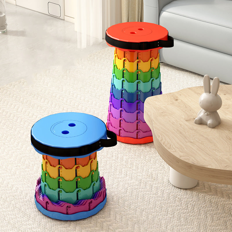 Modern Minimalist Cylindrical PP Extendable Folding Stool For Outdoor | Bowlift