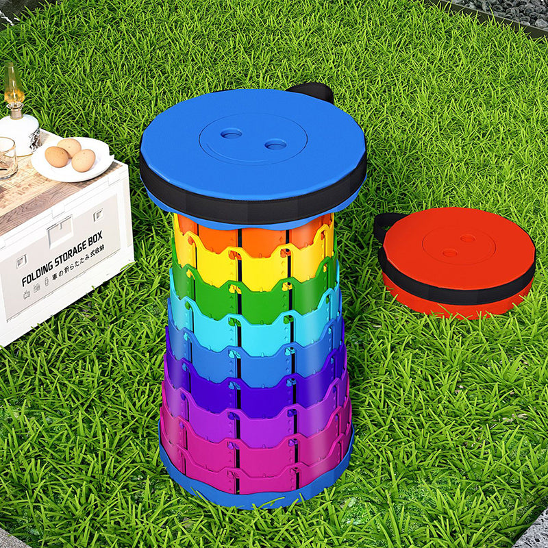 Modern Minimalist Cylindrical PP Extendable Folding Stool For Outdoor | Bowlift