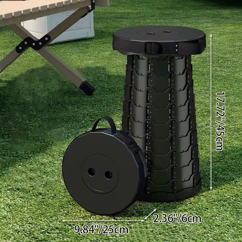 Modern Minimalist Cylindrical PP Extendable Folding Stool For Outdoor | Bowlift