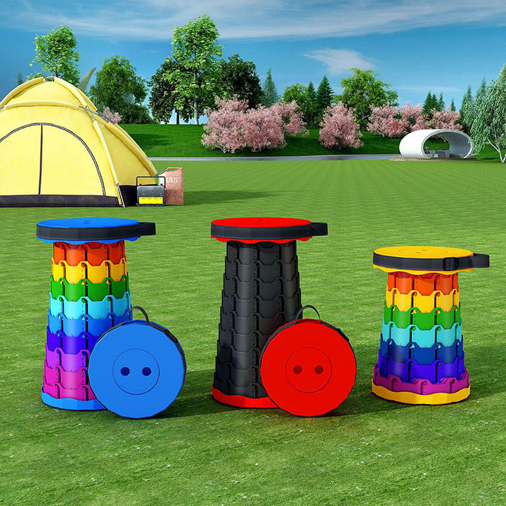 Modern Minimalist Cylindrical PP Extendable Folding Stool For Outdoor | Bowlift