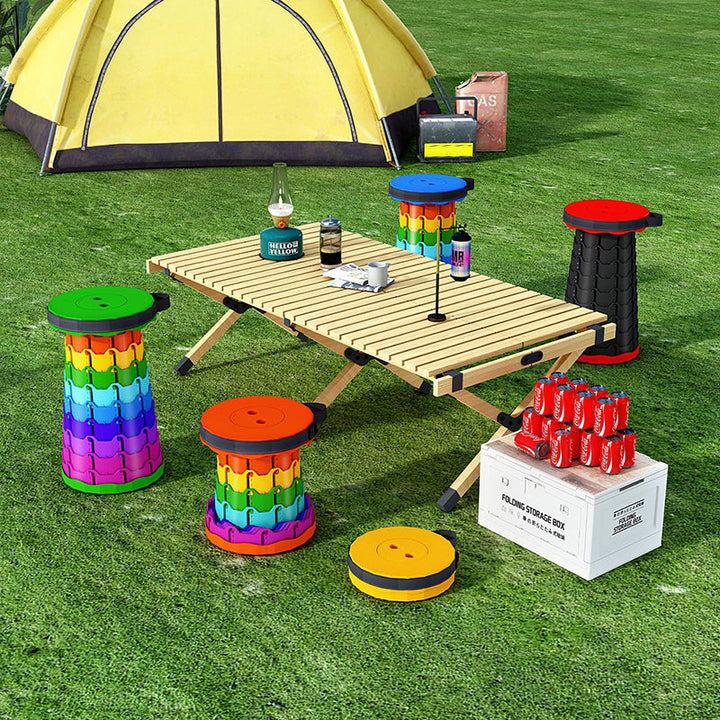 Modern Minimalist Cylindrical PP Extendable Folding Stool For Outdoor | Bowlift
