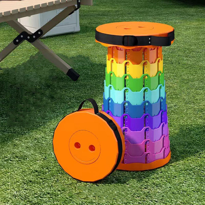 Modern Minimalist Cylindrical PP Extendable Folding Stool For Outdoor | Bowlift