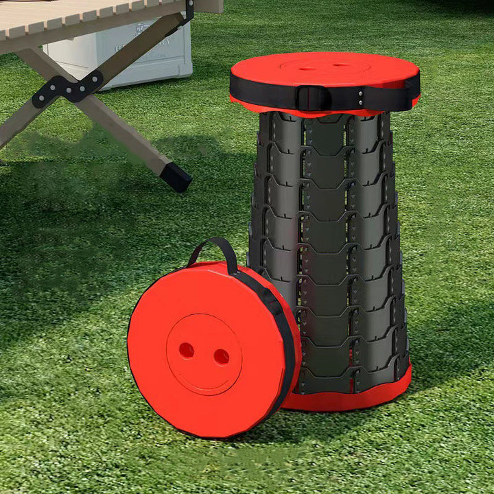 Modern Minimalist Cylindrical PP Extendable Folding Stool For Outdoor | Bowlift