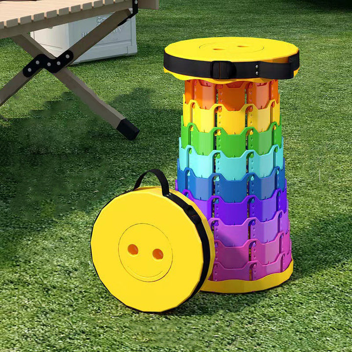 Modern Minimalist Cylindrical PP Extendable Folding Stool For Outdoor | Bowlift