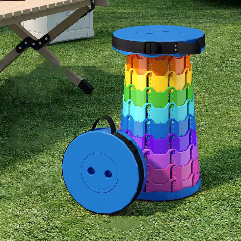 Modern Minimalist Cylindrical PP Extendable Folding Stool For Outdoor | Bowlift