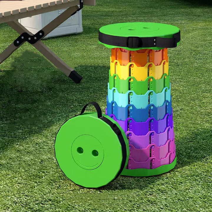 Modern Minimalist Cylindrical PP Extendable Folding Stool For Outdoor | Bowlift