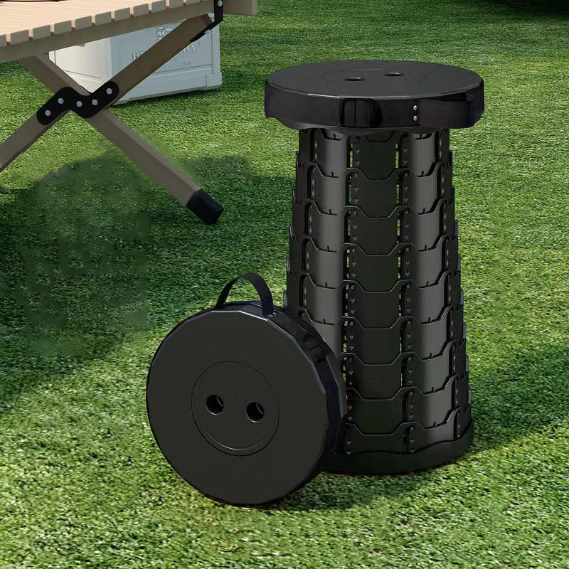 Modern Minimalist Cylindrical PP Extendable Folding Stool For Outdoor | Bowlift