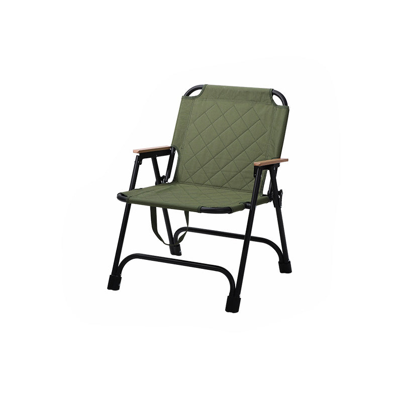 Modern Minimalist Rectangular Diamond-Pattern Carbon Steel Oxford Fabric Beech Wood Folding Camping Chair Backrest Armrest For Garden | Bowlift