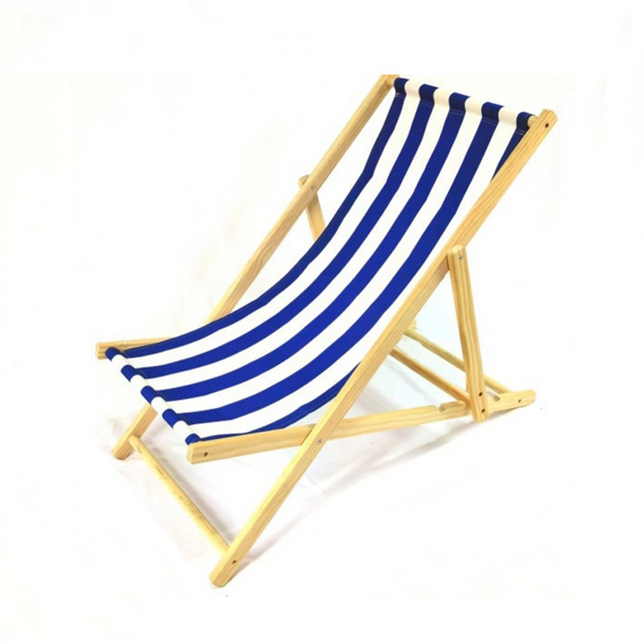 Modern Minimalist Rectangular Oxford Fabric Solid Pine Wood Outdoor Beach Chair Folding Recliner Backrest For Outdoor | Bowlift