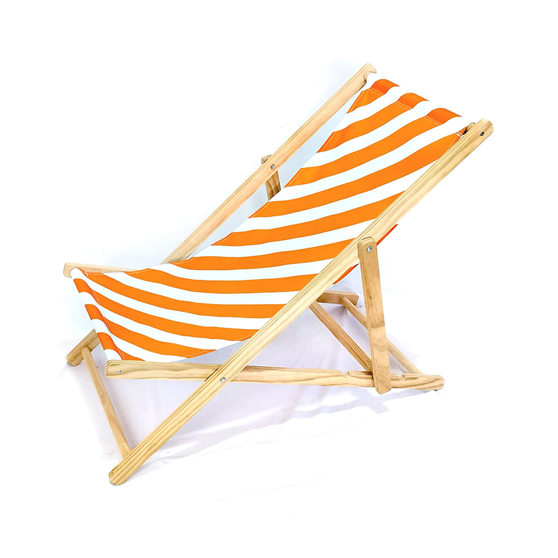 Modern Minimalist Rectangular Oxford Fabric Solid Pine Wood Outdoor Beach Chair Folding Recliner Backrest For Outdoor | Bowlift