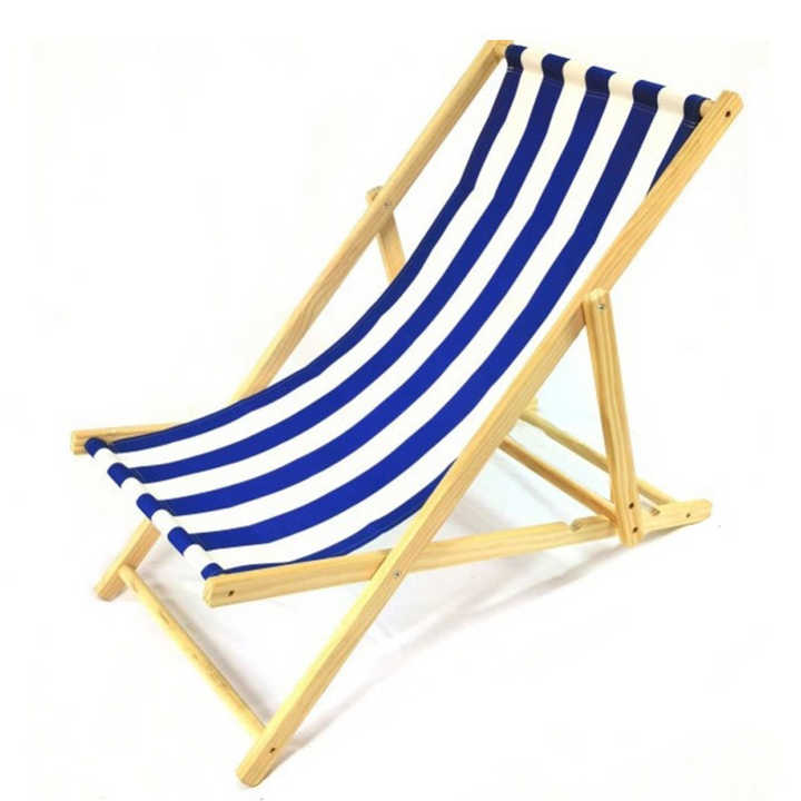 Modern Minimalist Rectangular Oxford Fabric Solid Pine Wood Outdoor Beach Chair Folding Recliner Backrest For Outdoor | Bowlift
