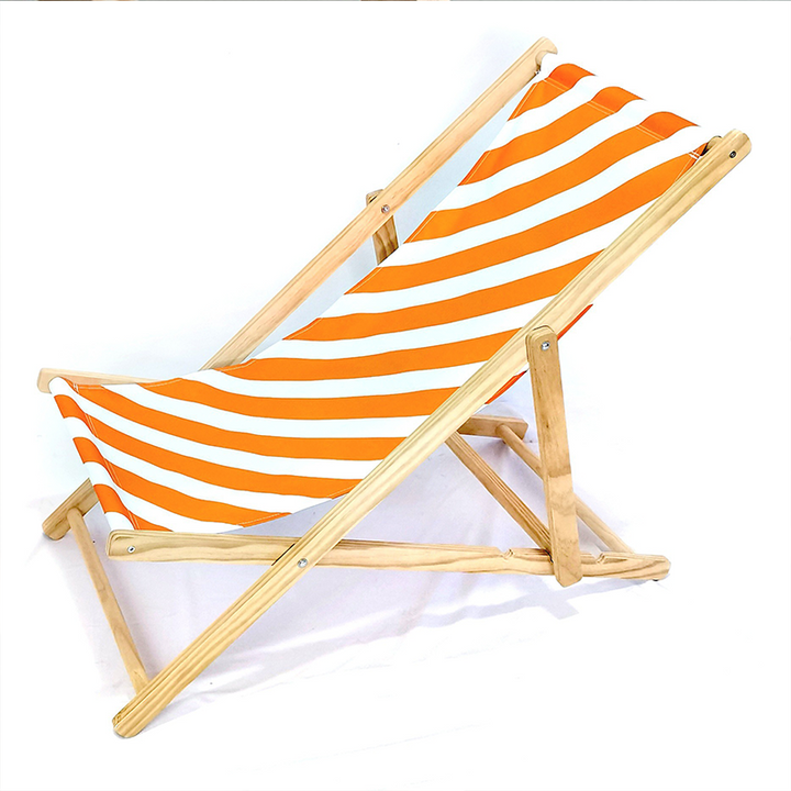Modern Minimalist Rectangular Oxford Fabric Solid Pine Wood Outdoor Beach Chair Folding Recliner Backrest For Outdoor | Bowlift