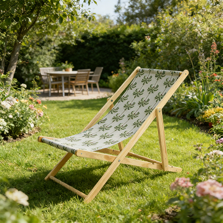 Modern Minimalist Rectangular Oxford Fabric Solid Pine Wood Outdoor Beach Chair Folding Recliner Backrest For Outdoor | Bowlift
