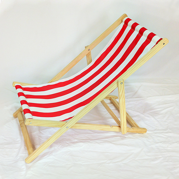 Modern Minimalist Rectangular Oxford Fabric Solid Pine Wood Outdoor Beach Chair Folding Recliner Backrest For Outdoor | Bowlift