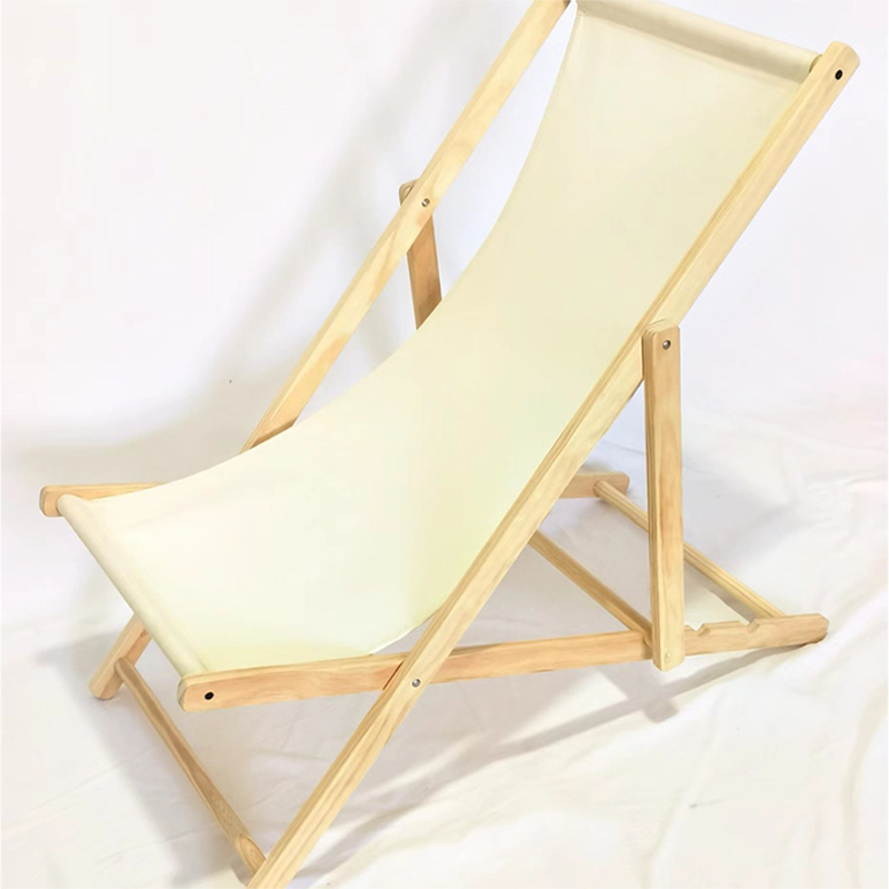 Modern Minimalist Rectangular Oxford Fabric Solid Pine Wood Outdoor Beach Chair Folding Recliner Backrest For Outdoor | Bowlift