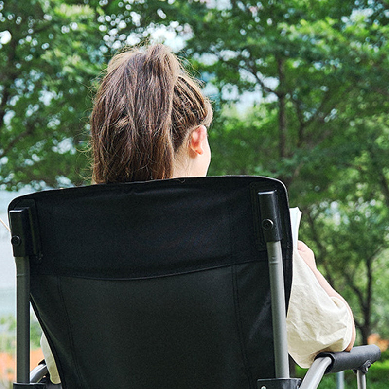 Modern Minimalist Square Carbon Steel Oxford Fabric Foldable Backrest Armrest Black Camping Chair For Outdoor | Bowlift