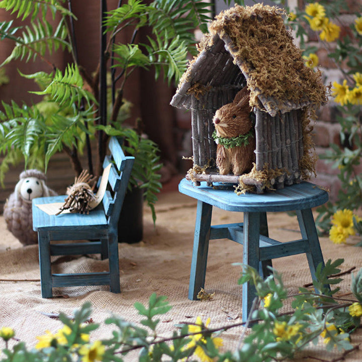 Modern Minimalist Rectangular Solid Wood Low Stool Backrest Decorative Cartoon Design For Garden | Bowlift