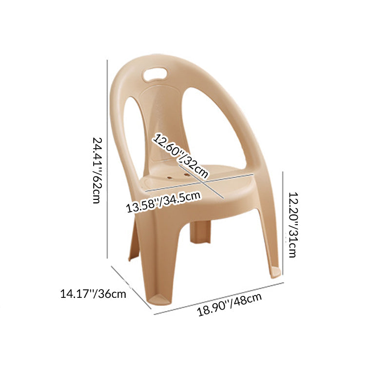 Modern Minimalist Round PP Stackable Backrest Armrest Kids Chair For Living Room | Bowlift