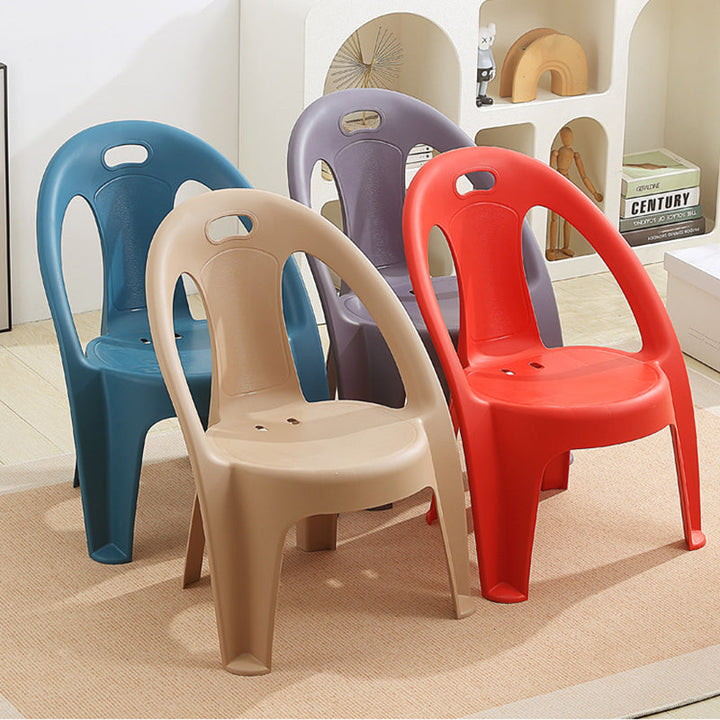 Modern Minimalist Round PP Stackable Backrest Armrest Kids Chair For Living Room | Bowlift
