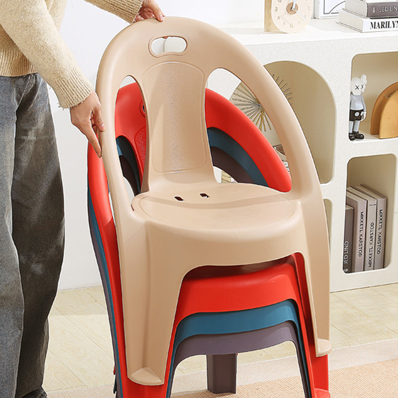 Modern Minimalist Round PP Stackable Backrest Armrest Kids Chair For Living Room | Bowlift