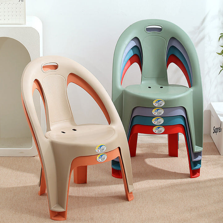 Modern Minimalist Round PP Stackable Backrest Armrest Kids Chair For Living Room | Bowlift