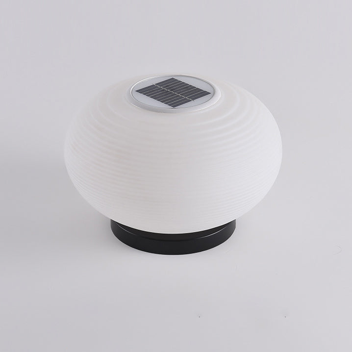 Modern Minimalist PE Oval LED Solar & Waterproof Outdoor Light For Garden & Patio | Bowlift
