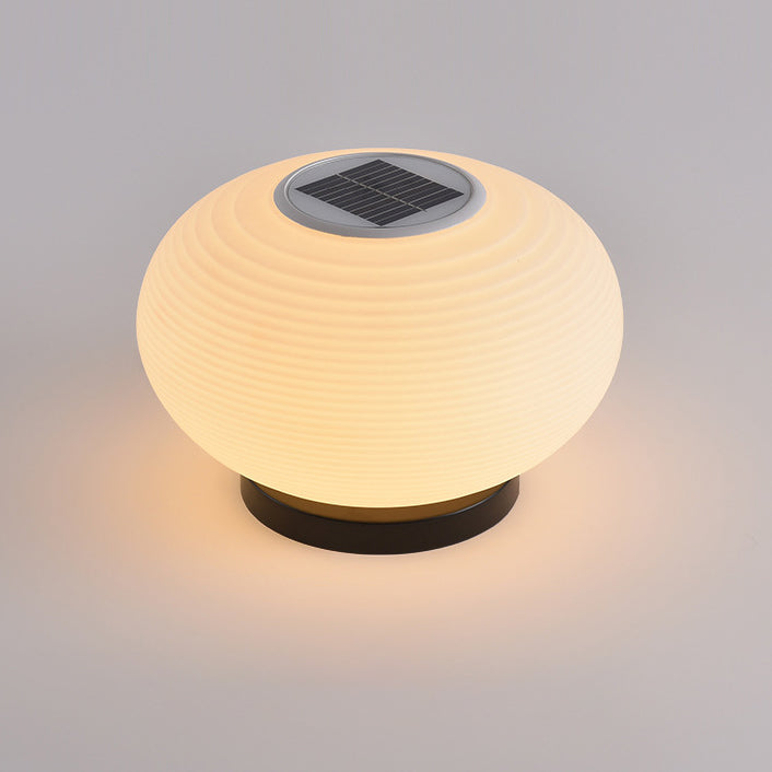 Modern Minimalist PE Oval LED Solar & Waterproof Outdoor Light For Garden & Patio | Bowlift