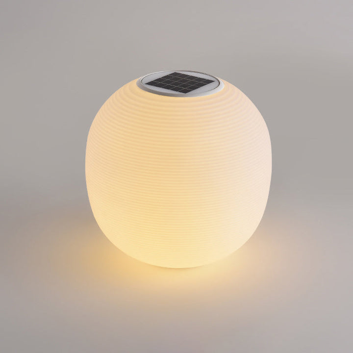 Modern Minimalist PE Oval LED Solar & Waterproof Outdoor Light For Garden & Patio | Bowlift