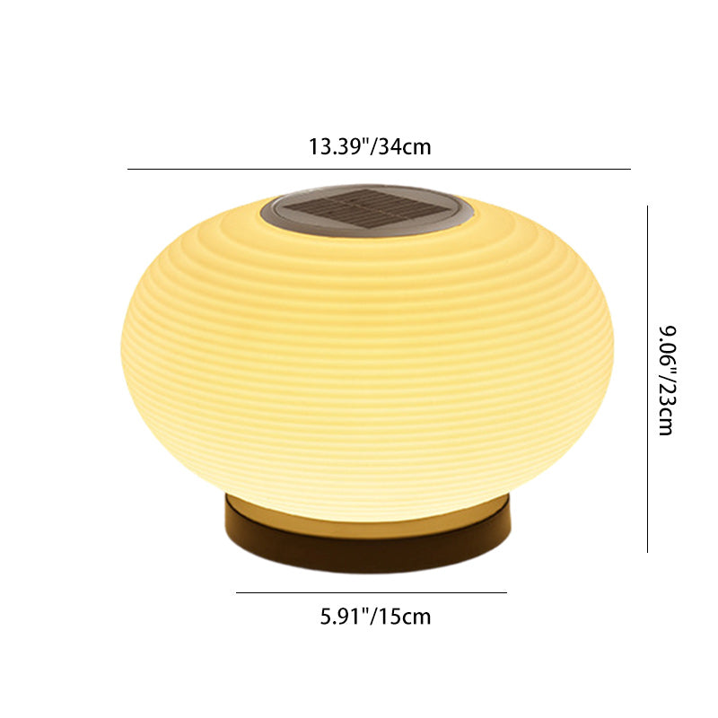 Modern Minimalist PE Oval LED Solar & Waterproof Outdoor Light For Garden & Patio | Bowlift