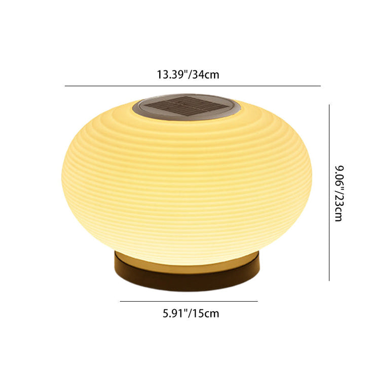 Modern Minimalist PE Oval LED Solar & Waterproof Outdoor Light For Garden & Patio | Bowlift