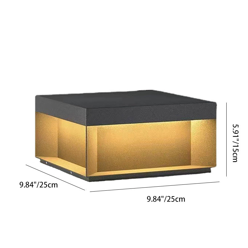 Modern Minimalist Stainless Steel Square LED Outdoor Light With Solar & Waterproof Features For Garden, Patio, Gate | Bowlift
