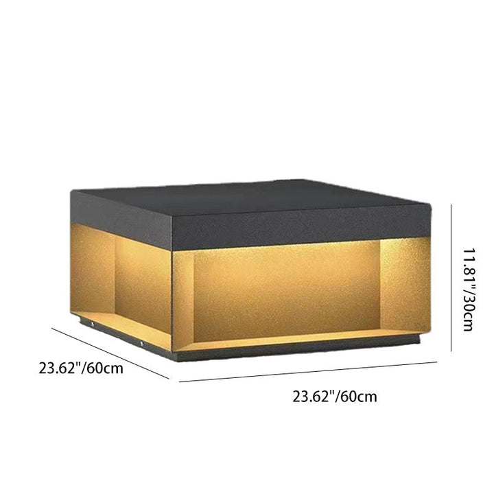 Modern Minimalist Stainless Steel Square LED Outdoor Light With Solar & Waterproof Features For Garden, Patio, Gate | Bowlift