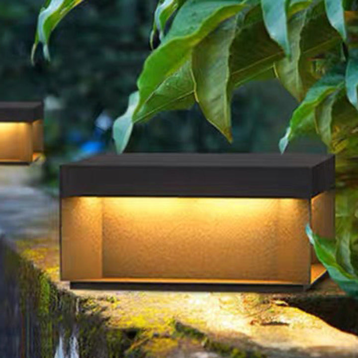Modern Minimalist Stainless Steel Square LED Outdoor Light With Solar & Waterproof Features For Garden, Patio, Gate | Bowlift