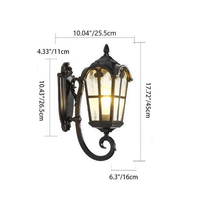 Contemporary Nordic Aluminum Glass Curved-Square 1-Light Wall Sconce Lamp For Outdoor | Bowlift