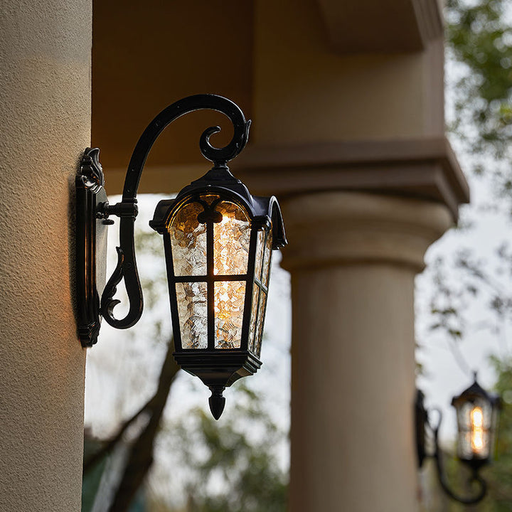 Contemporary Nordic Aluminum Glass Curved-Square 1-Light Wall Sconce Lamp For Outdoor | Bowlift