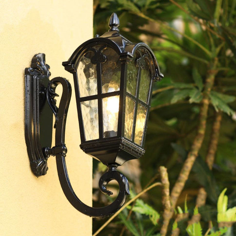 Contemporary Nordic Aluminum Glass Curved-Square 1-Light Wall Sconce Lamp For Outdoor | Bowlift